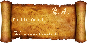 Martin Anett névjegykártya